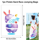 Happy Easter Party Jumping Bag Cute Cartoon Rabbit Chick Egg Pattern Potato Sack Race Bag Outside Field Games for Kid and Family
