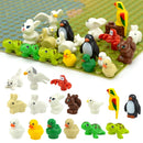 MOC City Animal Zoo Fram Accessories Building Block Figures Goat Sheep Eagle Owl Panda Parrot Seagull Penguin Bricks Toy Gift
