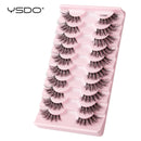 YSDO 5/10 Pairs False Eyelashes Natural Long Faux 3D Mink Lashes Handmade Fake Eyelash Extension Makeup Soft Half False Lashes