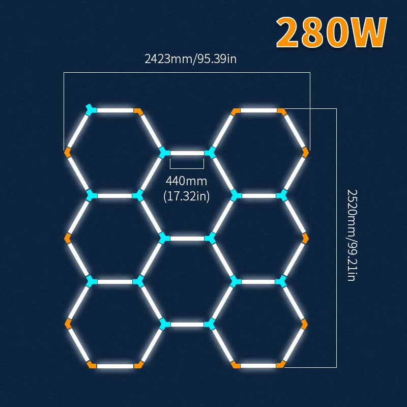 Garage Light Hexagon Led Lights Lamp Highly Efficient Honeycomb LED Light Customized for Barber Ceiling Lighting Workshop