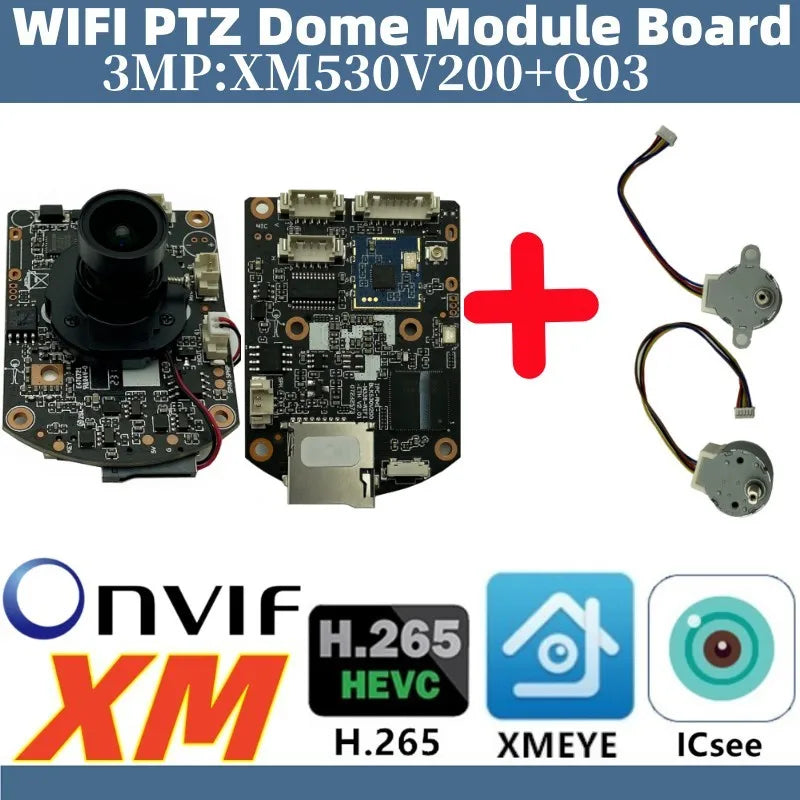 WIFI PTZ Audio 4/3MP IP Camera Module Board M12 Lens IRCut XM530AI+SC401AI Wireless For Speed Dome Icsee XMeye CMS onvif P2P