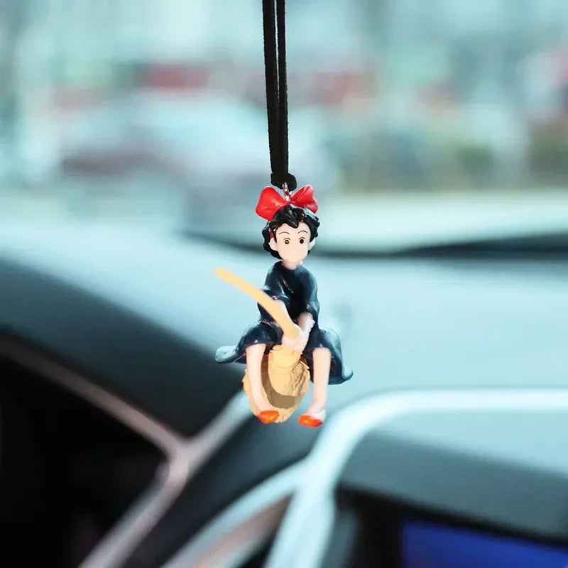 Car Ornament Broom Girl Magical Witch Hanging Pendant Broomstick Girl Swing Interior Hanging Decoration Interior Accessories
