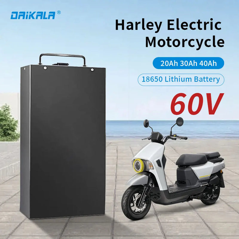 Daikala Harley Electric Lithium Battery 18650 Battery 60V 20Ah30Ah40Ah for Two Wheel Foldable Citycoco Electric Scooter Bicycle