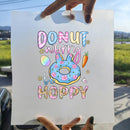 15cm New Easter Egg Rabbit Iron On Heat Transfer Stickers For Clothes DTF Pinted Vinyl Thermal Appliques Washable T-Shirt Decal