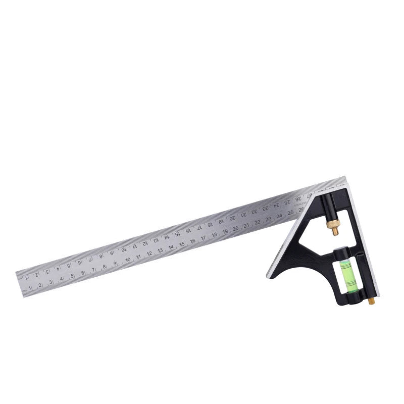 300mm Try Square Set Precise Stainless Steel Measuring Tool Combination Square Right Angle Workshop Carpenter Angle Level Ruler