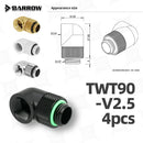 Barrow 90 Degree Rotary Fitting TWT90-V2.5 Matte Silver Angled Connector PC Gaming Water Cooling Building Accessories