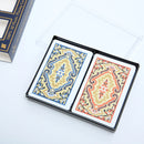 Boxed Red and Blue Bridge Standard Index Playing Cards Table Game Bundle - 2 Decks Cloth Textured PVC Waterproof