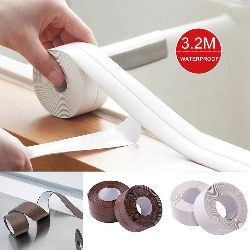 Shower Bath Sealing Tape Strips PVC Self Adhesive Waterproof Wall Sticker for Bathroom Kitchen Seal Caulk Strip Sink Mold Proof