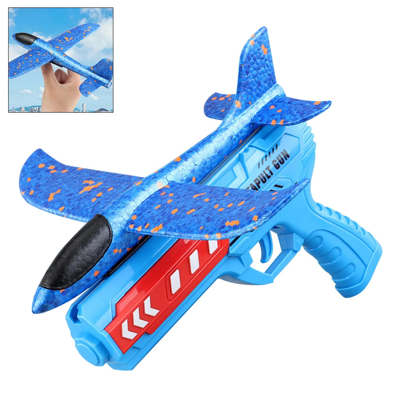 Airplane Launcher Toys Outdoor Plane Flying Toys Non Slip Kids Catapult Plane With/without Light Birthday Gifts for Boys Girls