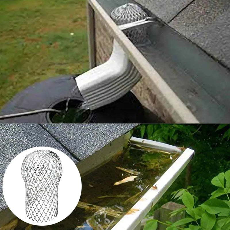 Rain Leaf Gutters Roof Guard Filters 3 Inch Expand Aluminum Strainer Stops Blockage Leaf Drains Debris Drain Net Gutter Cover