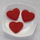 50pcs 21x25/32x37mm Padded Corduroy Fabic Heart Appliques for DIY Hat Clothes Leggings Sewing Supplies Headwear Decor Patches