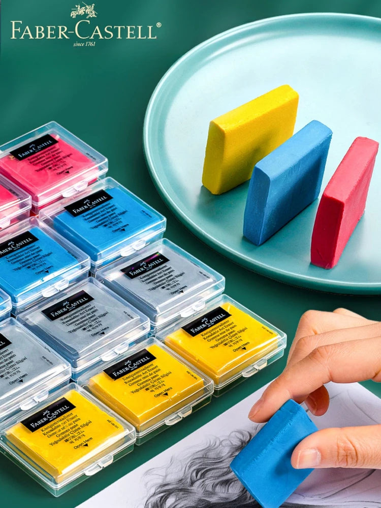 Faber-Castell 4PC kneaded Eraser Soft Art Erasers with Case Kneaded Rubber Art Pianting Drawing Sketch Eraser Stationery