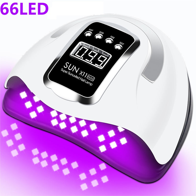 66LEDs Powerful UV LED Nail Dryer For Drying Nail Gel Polish Portable Design With Large LCD Touch Screen Smart Sensor Nail Lamp