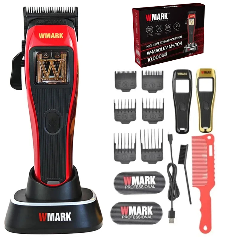 High Speed 10000RPM WMARK NG-X1  Professional Hair Clipper with Charge Base Hair Trimmer For Man Barber Haircut Machines 9V