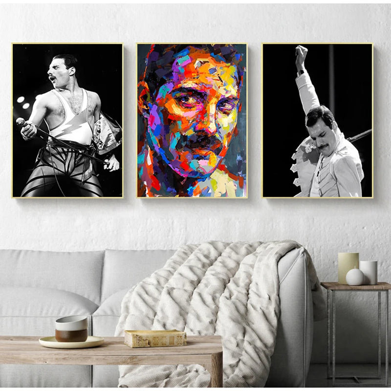 Freddie Mercury Bohemian Rock Music Star Posters And Prints Canvas Painting Wall Art Pictures Decorative Home Decor Cuadros