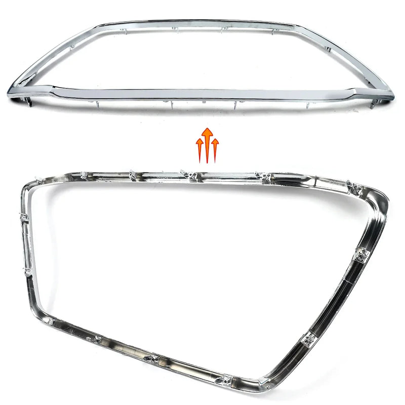 Front Bumper Lower Upper Grille Trim Set 3pc For13-15 Outlander Sport ASX RVR