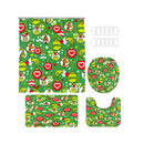 2024 New Christmas Snowman Print Toilet Bathroom Mat And Shower Curtain Four-Piece Set Bathroom Ornaments Fun Decorative