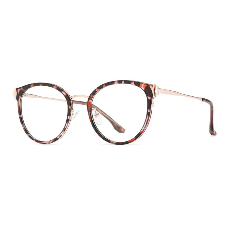 Woman Optical Eyeglasses Metal Legs and Acetate Rim Spectacles for Women Prescription Eyewear Glasses Frame Cat-Eye Style