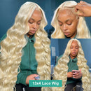 613 Curly Blonde Front Human Hair Body wave 13x4 HD Transparent Lace Frontal Wig 13x6 Brazilian Hair For Black Women