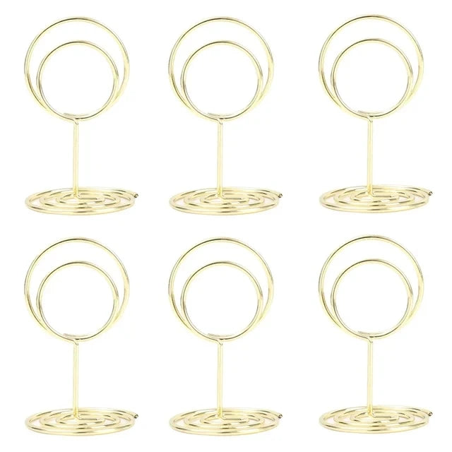 24/1PCS Metal Place Card Holders Photo Clip Stands Wedding Table Number Name Sign Stand Birthday Party Home Decoration Supplies