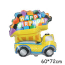 Cartoon Car Balloons Train Fire Truck Tank Engineering Car Tractor Aluminum Film Balloon Birthday Party Baby Shower Toy