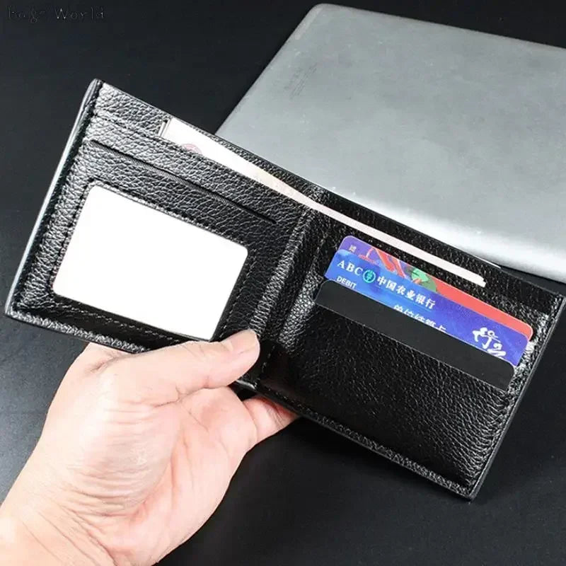 1PC Men's Wallet Genuine Leather Women Wallets Premium Product Real Cowhide Wallets for Man Short Black Walet Portefeuille Homme