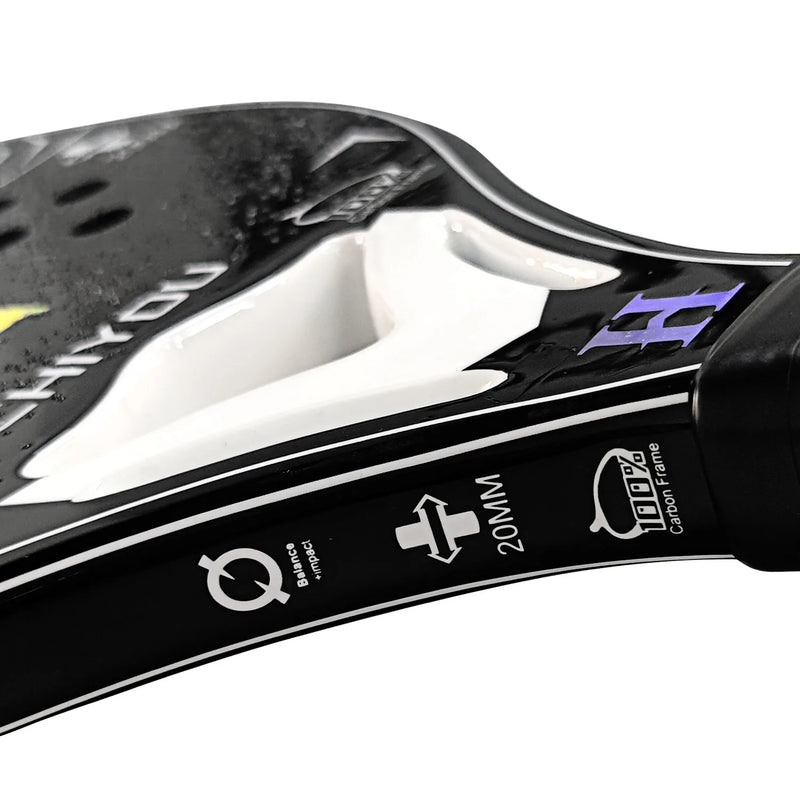 HOOWAN Chiyou 24K Beach Tennis Racket Carbon Fiber with 20mm Carbon Frame Fine Balanced Weapon for Advanced Player