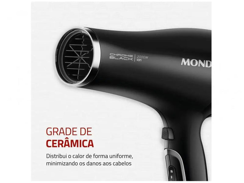 Mondial Tourmaline Ion Black Hair Dryer-220V