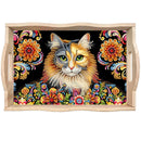 Wooden Animals Flowers 5D DIY Diamond Painting Serving Tray with Handle DIY Diamond Painting Food Tray Kit for Coffee Table