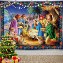 Christmas Tapestry Jesus Birth Manger Barn Wall Hanging Angel Easter Wall Decor Christ Tapestries Nativity Scene Room Decoration
