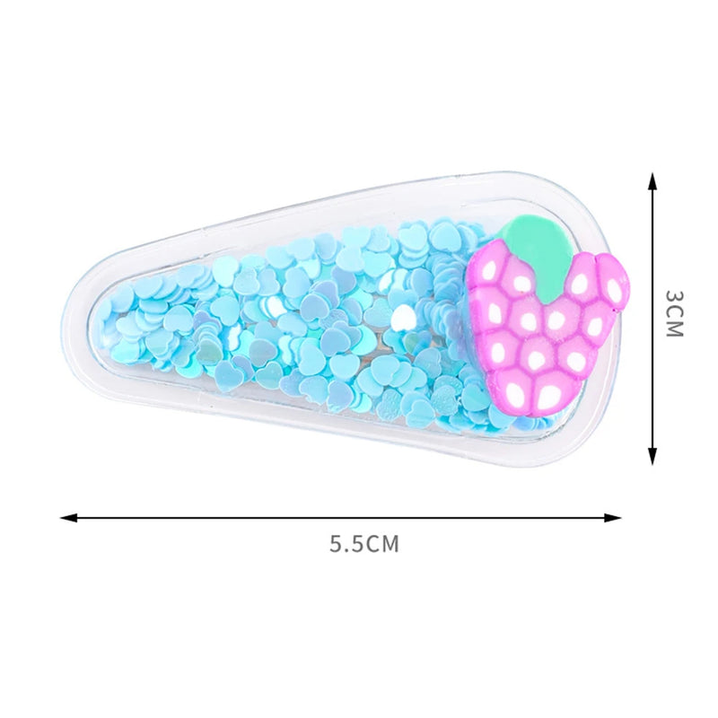 12Pcs Cute Girls Fruit Hairpins Girls Birthday Party Gifts Pinata Filler Carnival Easter Party Kindergarten Back to School Gifts