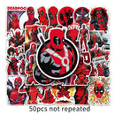 10/30/50PCS Disney Super Hero Deadpool Cartoon Sticker DIY Guitar Laptop Luggage Skateboard Graffiti Decals Fun for Kid Toy