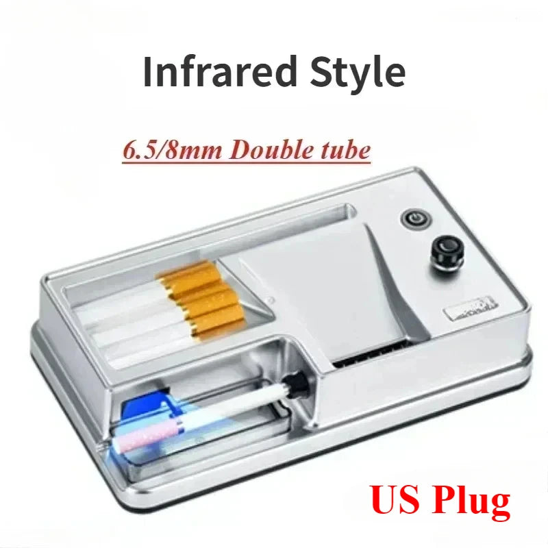 6.5/8mm Tube Electric Cigarette Rolling Machine Infrared Sensing Injector Tobacco Filling Auto Cigarette Maker Smoking Accessory