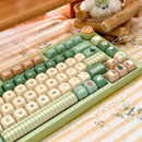 132-Key Spring Green Keycap Cute MOA Height PBT Material Suitable For Mechanical Keyboard DIY Girlfriend Birthday Gift Keycaps