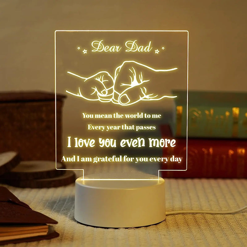 3D Night Light Dad Gifts Lamp to My Dad Gift from Daughter Son for Birthday Gift for Dad Christmas Gifts Night Lamps