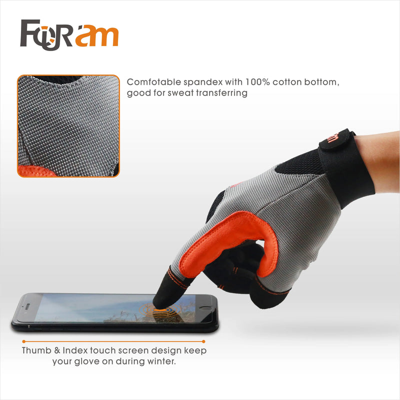 1 Pair High Dexterity Work Gloves for Men and Women - Touch Screen Compatible with Excellent Grip for Multipurpose Utility