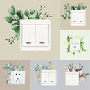 Creative Rose Daisy Peony Flowers Leaves Green Plant Wall Switch Stickers PVC Light Plugs Switches Plant Decals Home Decor Gifts