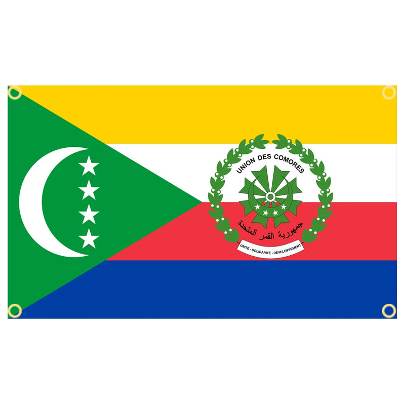 60×90 90x150 120×180CM Comoros Comoro Emblem Flag Polyester Printed Banner Tapestry For Decor