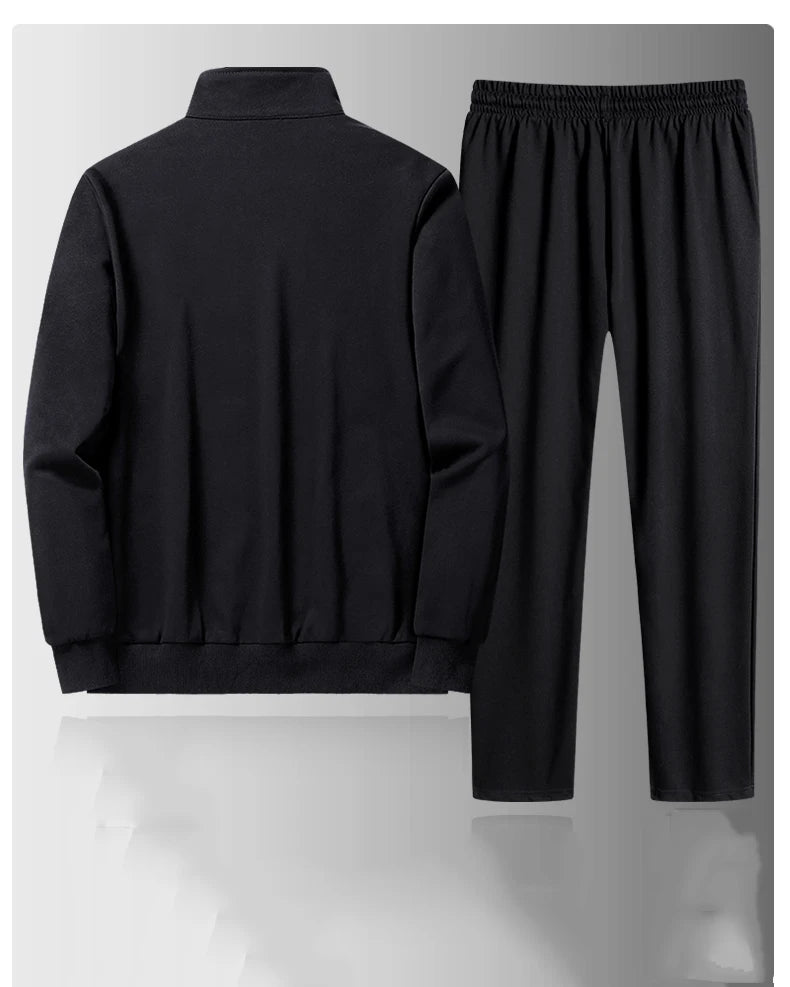 2024 Spring Autumn Sweatshirt SweatPants Trousers For Men Set Two Piece Black Tracksuit Hip Hop Streetwear Running Sport Clothes