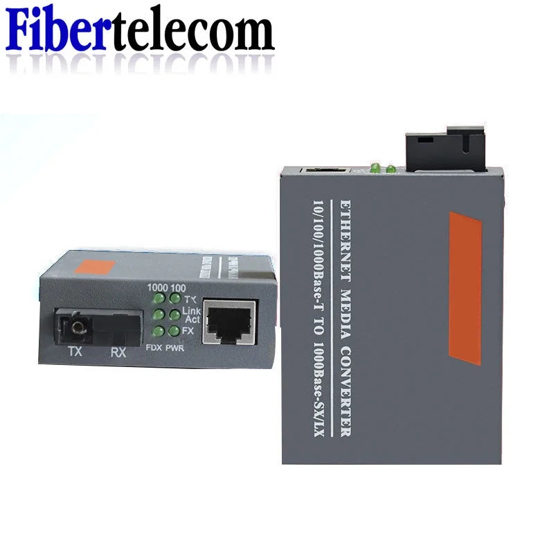 Gigabit Fiber Optical Media Converter HTB-GS-03 1000Mbps  Single Fiber SC Port External Power Supply Optical fiber transmitter