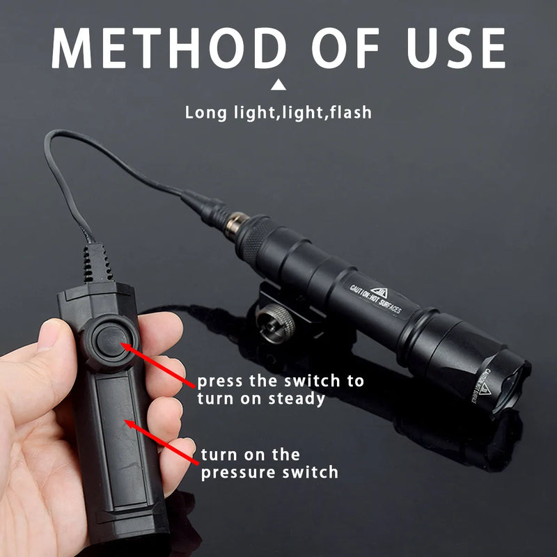 Tactical Scout Light SureFire M600 M600B M600C Dual Pressure Switch Airsoft AR15 Rifle Hunting Weapon Flashlight LED SF Gun Lamp