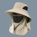 Outdoor Fisherman Hat Wide Brim Bucket Hat with Neck Cover Men Summer Breathable Mesh Sun Protection Visor Anti UV Cap Unisex