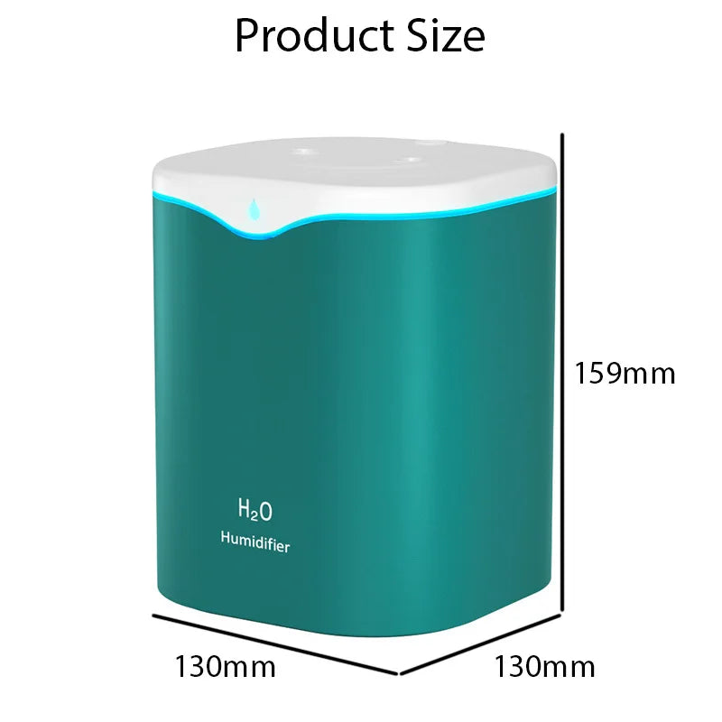 2000ML Air Humidifier USB Double Spray Port Essential Oil Aromatherapy Diffuser Cool Mist Maker Fogger for Home Office