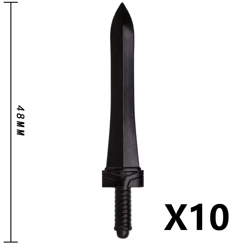 Medieval MOC Weapon Figure Accessories Building Blocks Soldiers Sword Shield Bow Arrow Trident Hammer Axe Spear Brick Kid Toy
