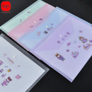 A4 size, plastic envelope document pouch clear reusable PP envelope waterproof folder with button for school office supplies