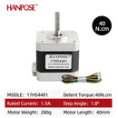 HANPOSE Nema17 stepper motor, torque 78 oz-in (52 N-cm), current 1.8 A. Models 17HS8401 17HS 2408 17HS3401S 17HS4401S 17HS6401S