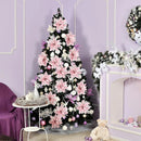 Pink 14.5cm Glitter Artifical Christmas Flowers Mreey Christmas Tree Decoration Happy New Year Ornaments Xmas 2025 Navidad