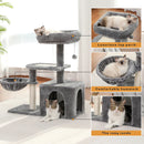 Cat Tree for Small Cats, Plush Cat Tower with Large Cat Condo, Deep Hammock and Sisal Cat Scratching Post for Kittens
