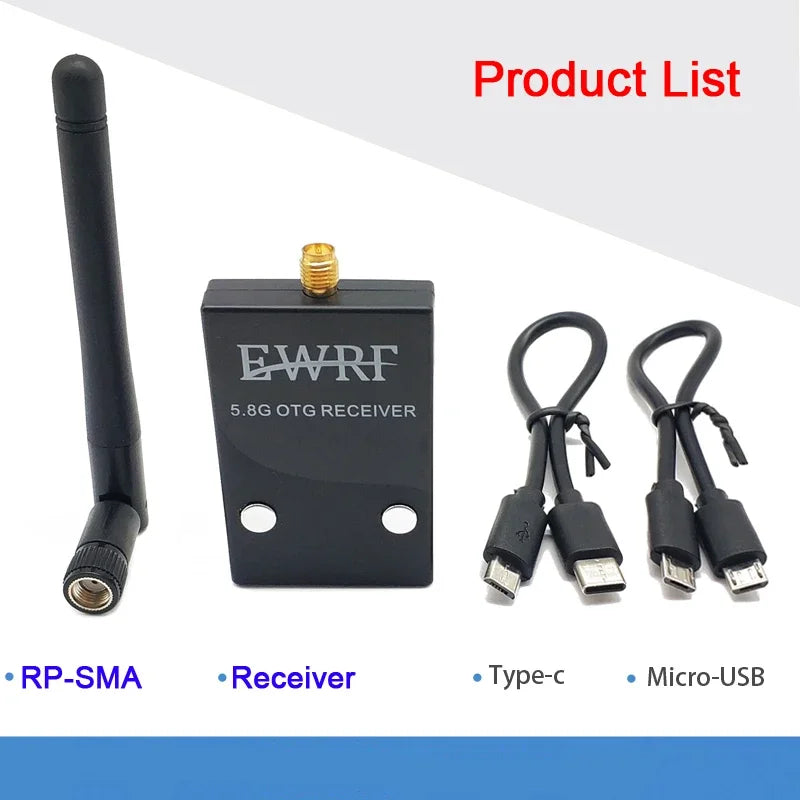 New Version EWRF Ready To Use 5.8G 48CH 720*480 FPV UVC Receiver Video Downlink OTG VR Android Phone for FPV AV Monitor