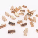 50pcs 10mm Metal Crimp End Fold Over Clasps Cord End Clips KC Gold /dull Silver/Bronze/silver/GunBlack Plated DIY Jewelry Making